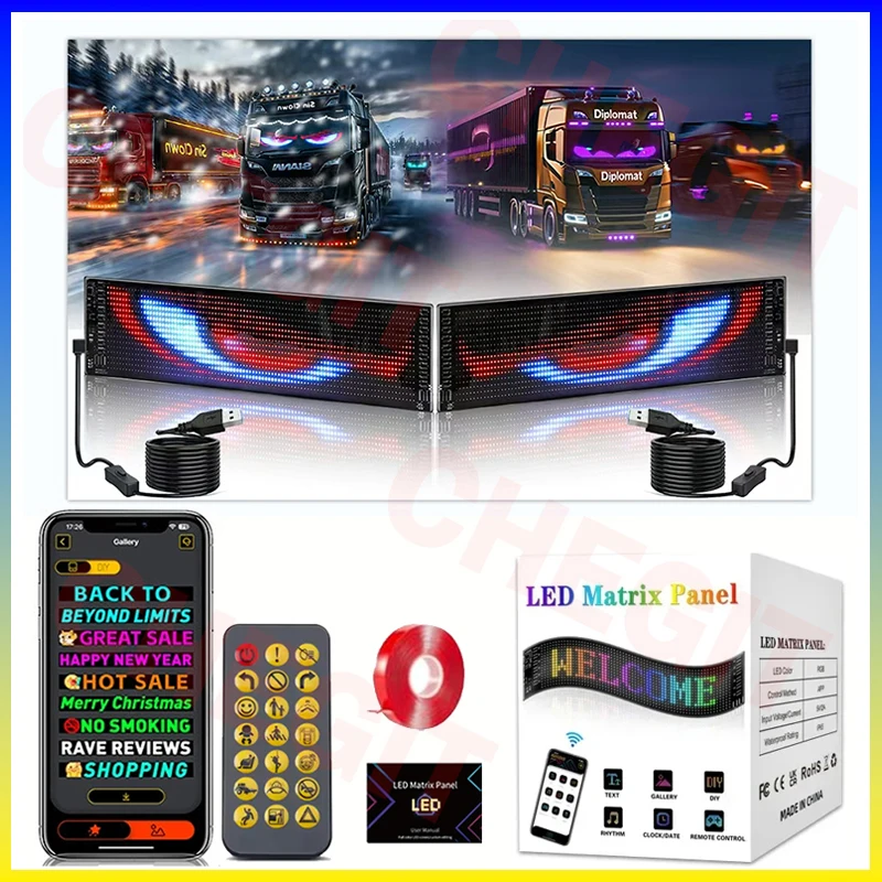 Car Led Light - Pantalla Led, señal de ojo de