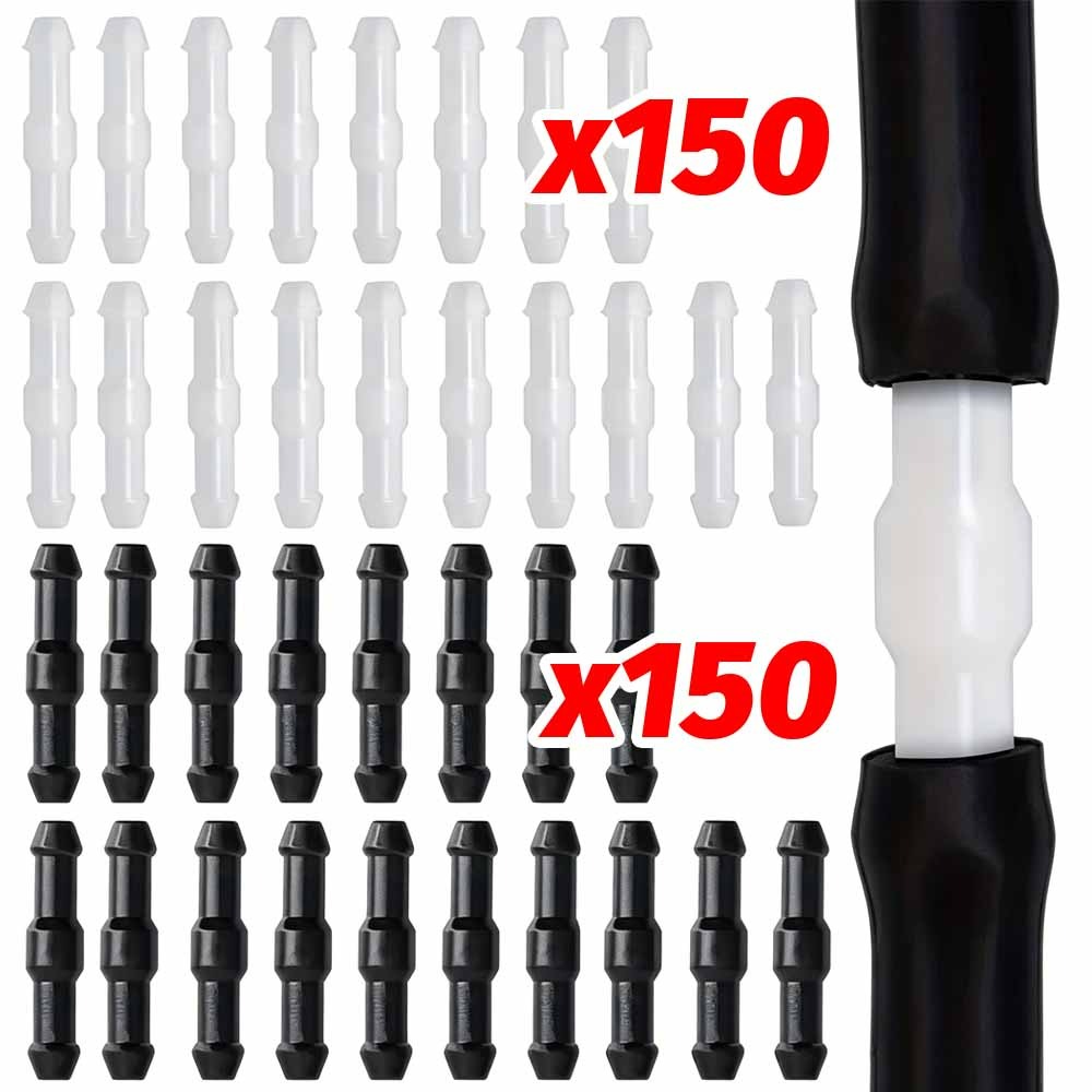 Car Wiper - Conector Recto Negro+Blanco para Manguera de