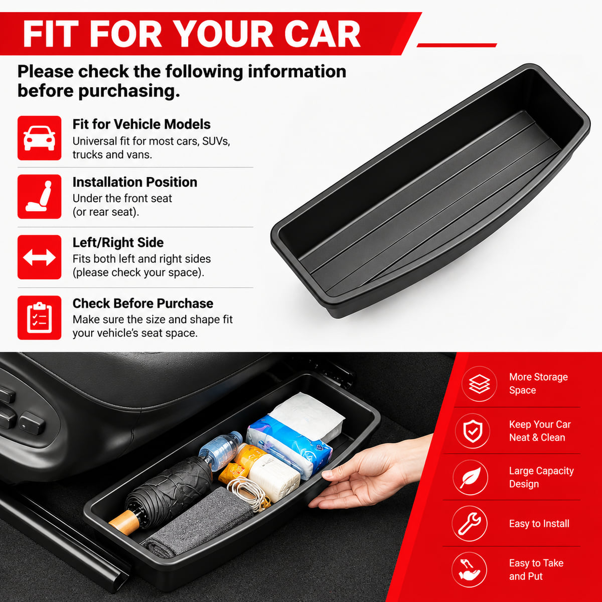 PINMOAP: bandeja organizadora  - Car Cable Organizer reseña y precio