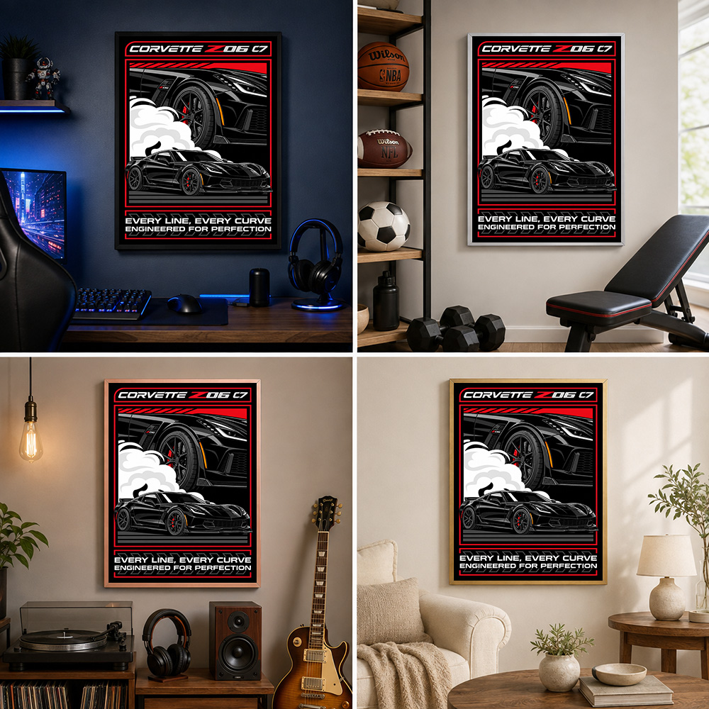 Póster Metálico Enmarcado de C - Car Mirror reseña y precio