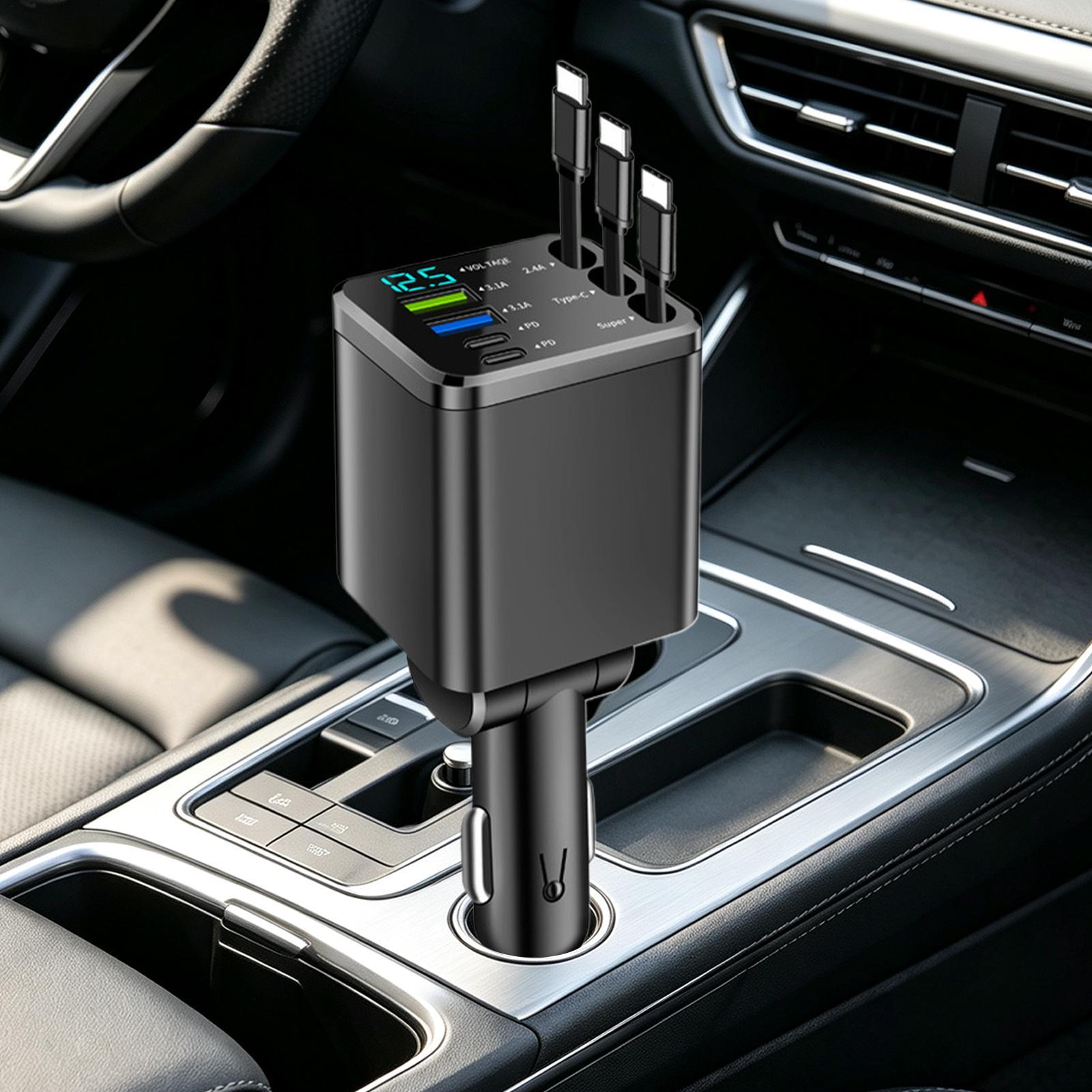 Cargador retráctil para coche, - Car Charger reseña y precio